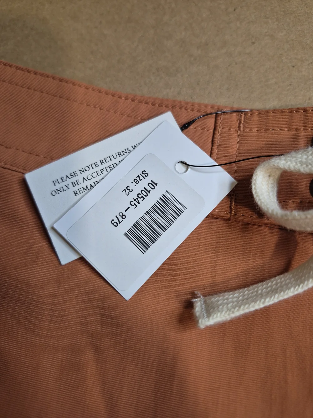 Saturdays NYC Two-Tone Rust & White Swim Trunks 4396/5